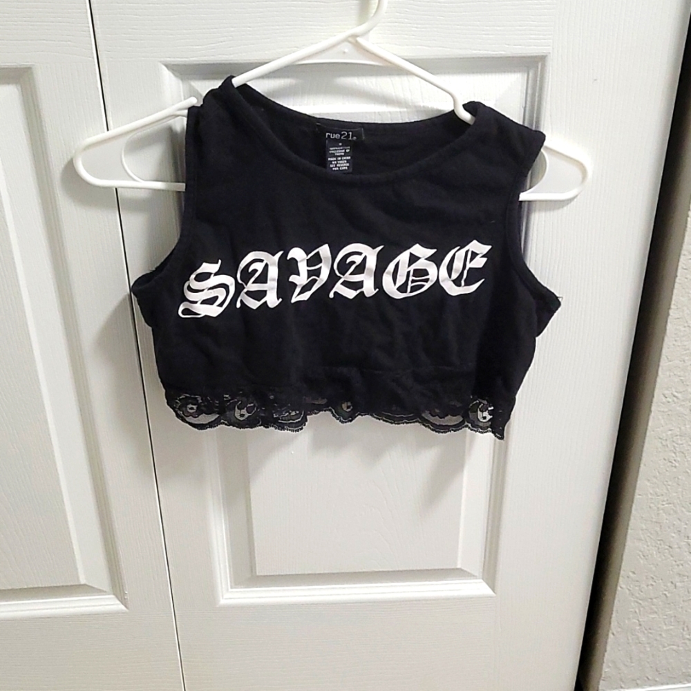 Rue21 Black Crop Top